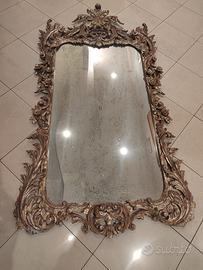 Specchiera antica barocca con cornice intagliata