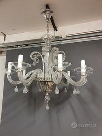 lampadario in vetro di murano a 8 punti luce 