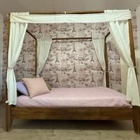 Letto singolo a baldacchino in legno