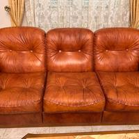 Divano in pelle+ 2 poltrone abbinate