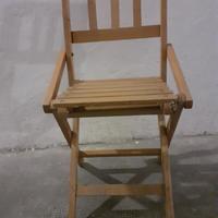 Sedia pieghevole legno, mare, pic-nic, giardino
