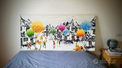 Quadro vietnamita moderno 157 x 67cm con telaio