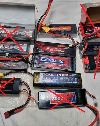 Batterie MODELLISMO 2/4/6S come in foto varie mah