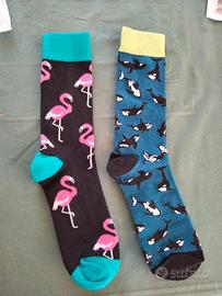 Calze in cotone a fantasia, taglia unica