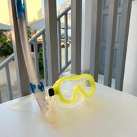 Maschera gialla da sub/snorkeling con boccaglio