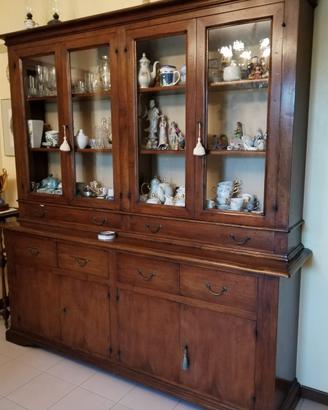 Credenza/vetrina in legno massello stile arte pove