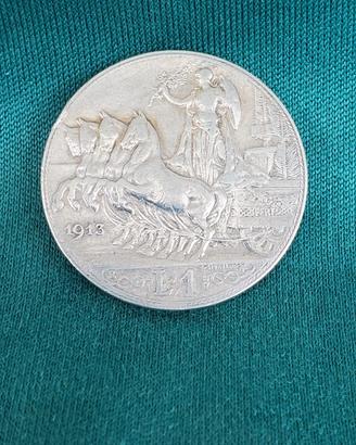 1 lira 1913 argento Vittorio Emanuele III 