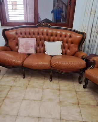 Salotto in pelle anni '70.