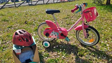 Bici bimba unicorno + casco