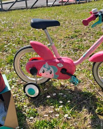 Bicicletta bambina unicorno + casco