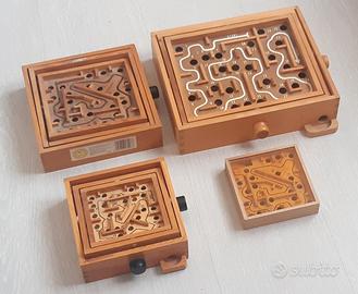 4 Giochi in legno labirinto basculante 