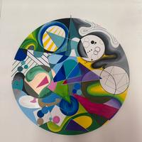 Quadro moderno tondo diametro 90cm