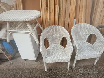 tris bambù 2 poltrone più tavolino