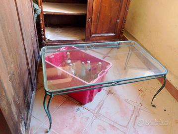 tavolo ferro pianale vetro