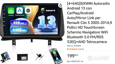 SIXWIN Autoradio Android 13 con CarPlay/Android