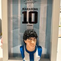 Quadro 3D Diego Maradona - Busto DIPINTO A MANO