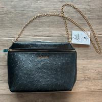 Borsa Tracolla Guy Laroche Nera Effetto Struzzo