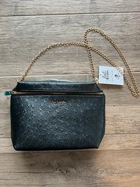 Borsa Tracolla Guy Laroche Nera Effetto Struzzo