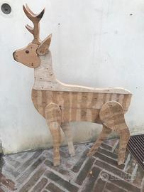 Scultura capriolo legno