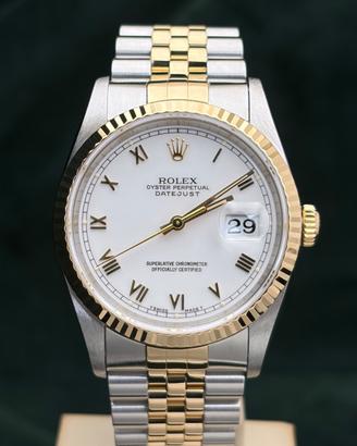 Rolex Datejust 16233 36 mm Jubilee Romani Bianco