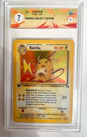 Pokemon, Raichu, Fossil, 1° edizione, GRAAD 7