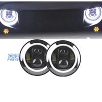 FARI PER JEEP WRANGLER 96-18 ANGEL EYES LED NERO