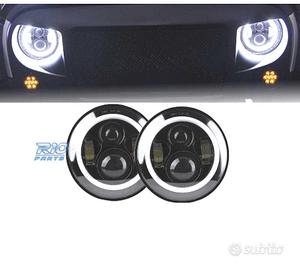 FARI PER JEEP WRANGLER 96-18 ANGEL EYES LED NERO