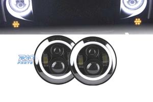 FARI PER JEEP WRANGLER 96-18 ANGEL EYES LED NERO