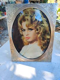 cornice argento 800 con foto brigitte bardot