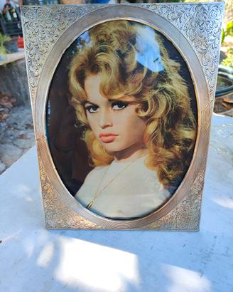 cornice argento 800 con foto brigitte bardot