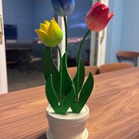 Tulipani in legno dipinto, originali dall’Olanda