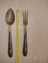posate da insalata in argento vintage 