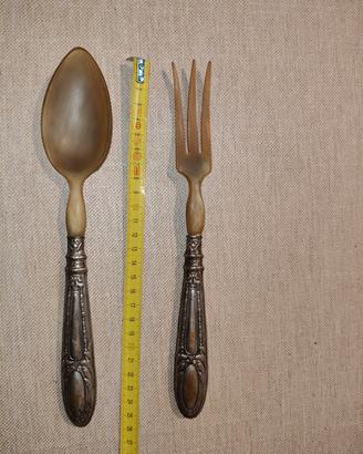 posate da insalata in argento vintage 