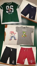 Lotto 6 pezzi abbigliamento ragazzo magliette pant