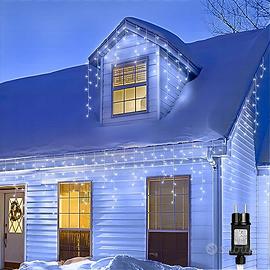 Natale Cascata Luci Esterno, 20M 600 LED Tenda Lum