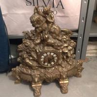 Orologio antico Trittico con candelabri