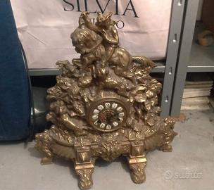 Orologio antico Trittico con candelabri
