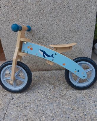 Bicicletta senza pedali nuova  in legno 
