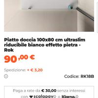 Piatto doccia 80x100