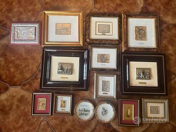Lotto di 14 quadretti vintage artistici: Argento