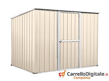 Casetta box giardino Acciaio 260x185cm avorio