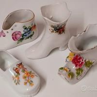 4 SCARPE CERAMICA PORCELLANA LIMOGES CAPODIMONTE 