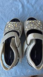 Sandali Miu Miu Platform con Cristalli