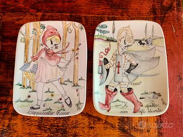 Coppia piattini ceramica ACR Arte Ceramica Romana