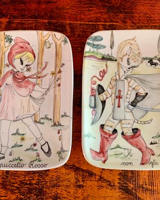 Coppia piattini ceramica ACR Arte Ceramica Romana