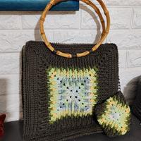 BORSA UNCINETTO GRANNY MANICI BAMBù FODERATA