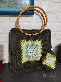 BORSA UNCINETTO GRANNY MANICI BAMBù FODERATA