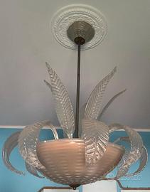 Lampadario foglie di vetro