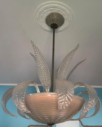 Lampadario foglie di vetro