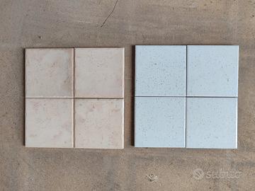 piastrella 10x10 lucida bianca opaca cuoio rosato